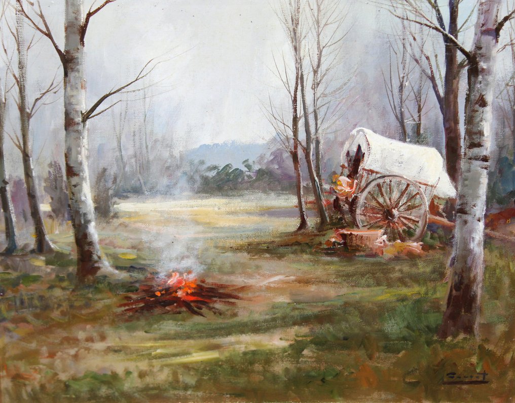 Jordi Serrat Balasch (1935) - Paisaje con carreta #1.0