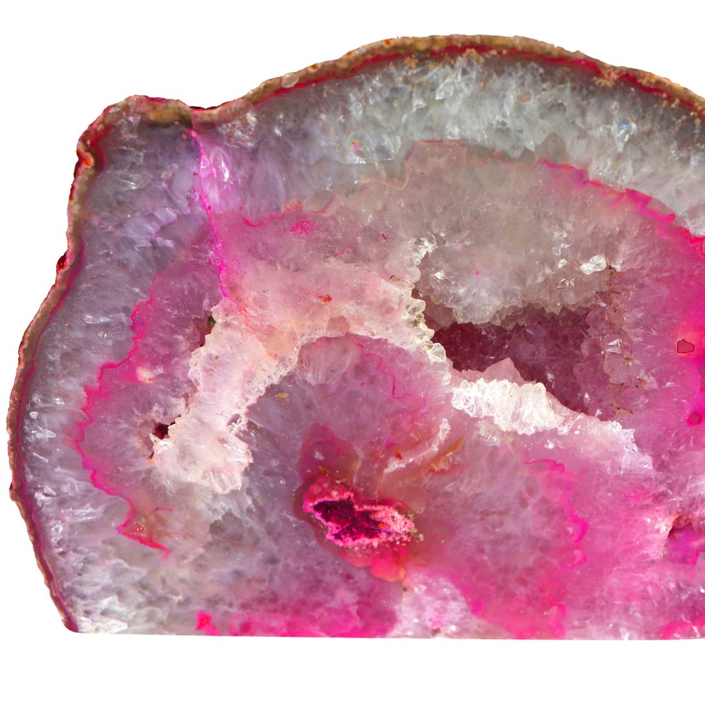 无底价 - 鲜艳粉色玛瑙 XL Geode - 13x12x6 厘米- 2.6 kg #4.3