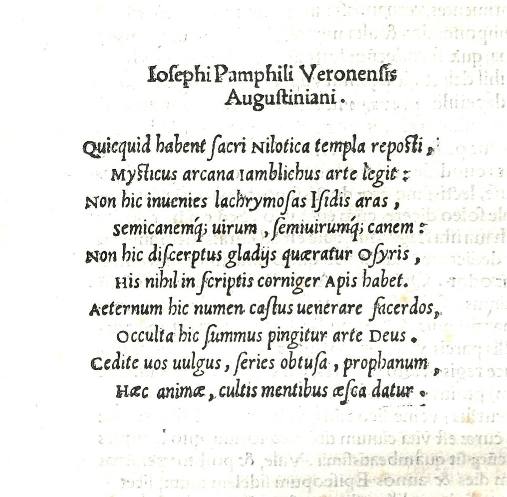 Iamblichus; Nicolaus Scutellio - (MAGIC AND WITCHCRAFT) Iamblichus De Mysteriis Aegyptiorum bound with Pytagorae vita ex Iamblicho - 1556 #3.2