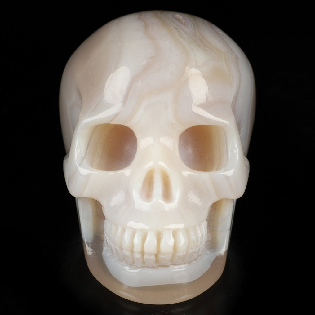 272克云带玛瑙骷髅——温和且天际般优雅 7.5 x 5.0 x 5.5厘米 头骨- 272 g #2.1