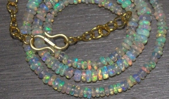 蛋白石 AA+ 天然矿物项链- 10 g - (1) #3.2