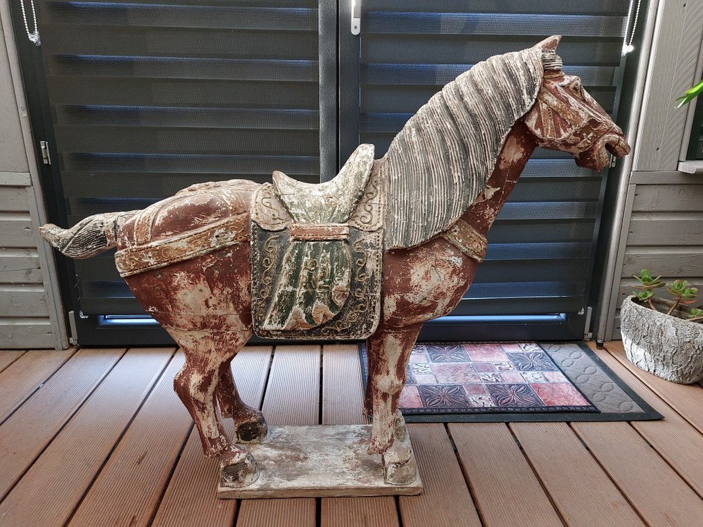 Ξύλινο άλογο σε στυλ TANG 100cm. - Ξύλο - Κίνα - 20th century #1.0