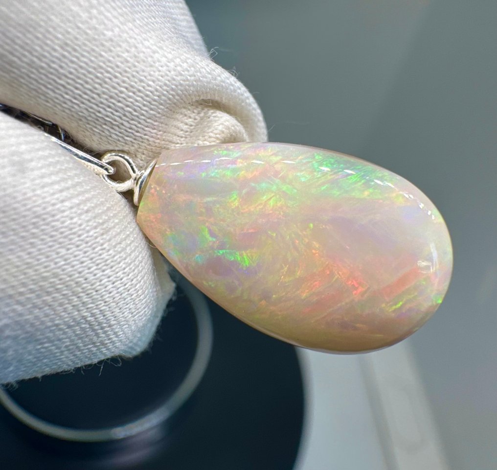 Opal Cabochon - Højde: 26.5 mm - Bredde: 12.5 mm- 1.43 g - (1) #3.2
