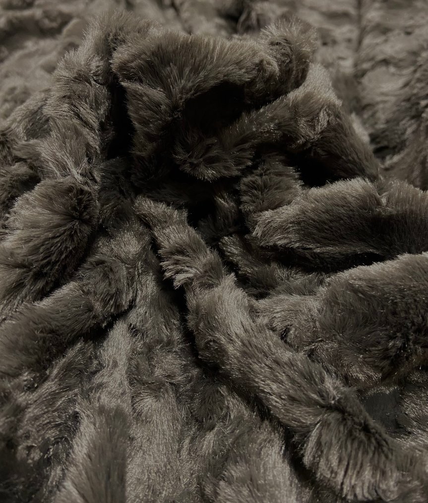 华丽且极其柔软的老鼠灰色毛绒外套 - 室內裝潢織物  - 500 cm - 150 cm #1.0