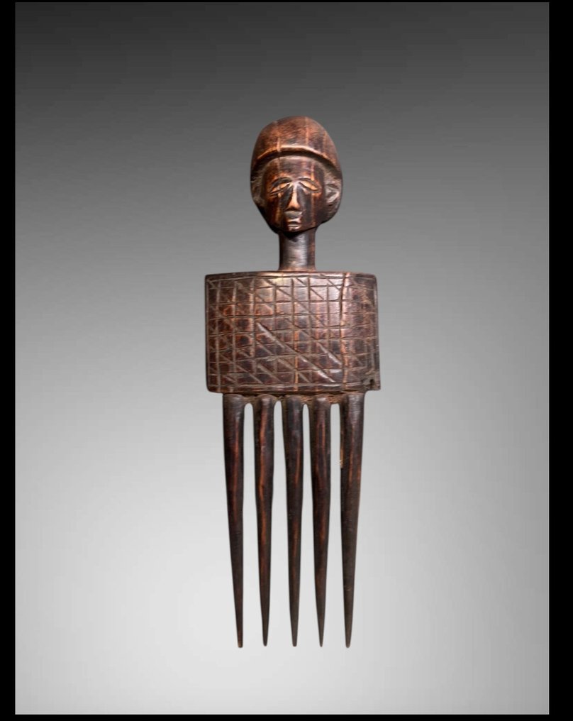 Γλυπτό Luba hemba (χτένα) (26 CM) - Υπέροχη χτένα Hemba - χέμπα - Λαϊκή Δημοκρατία του Κονγκό #1.0