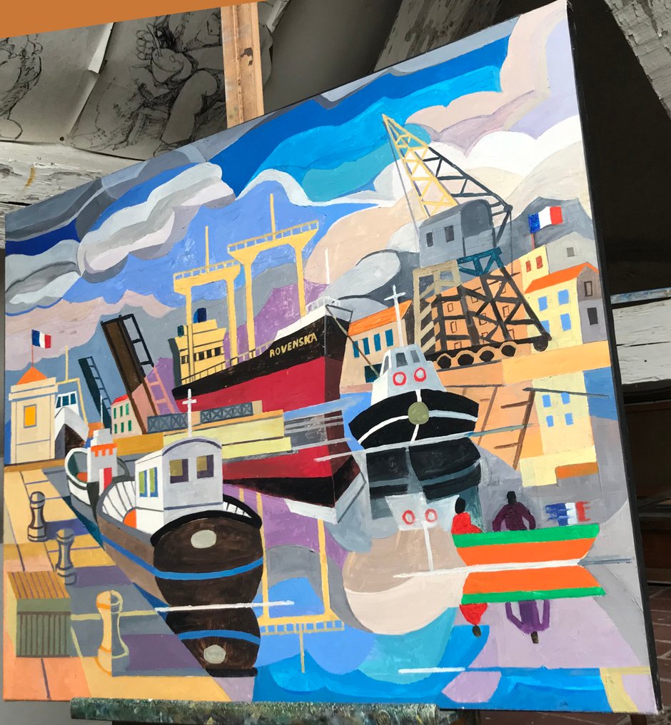 Armand Meffre (1929–2009) - Le Port de Sète - Rovenska #1.0