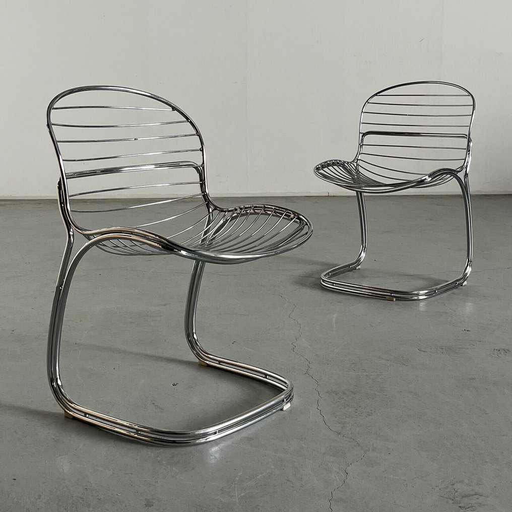 Giorgio Rinaldi - Πολυθρόνα - Καρέκλα από σύρμα με καντιλεβέρ - Χάλυβας, Επιχρωμιωμένο - Καρέκλα Sabrina #4.3