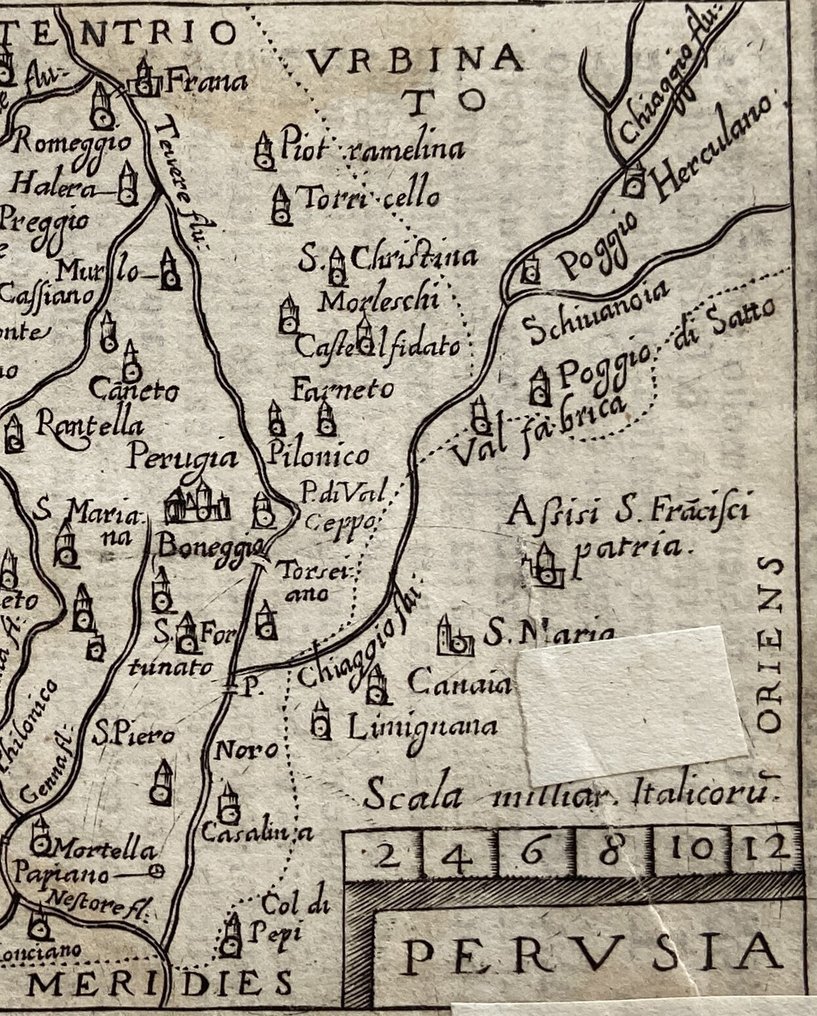 Italy - Umbria; Ortelius - Perusia ( Territorio di Perugia) - 1581-1600 #3.2