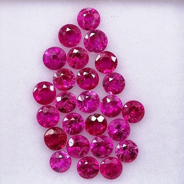 25 pcs  Red Ruby  - 2.39 ct - Instituto Gemólogico Español (IGE) - Minor #1.0
