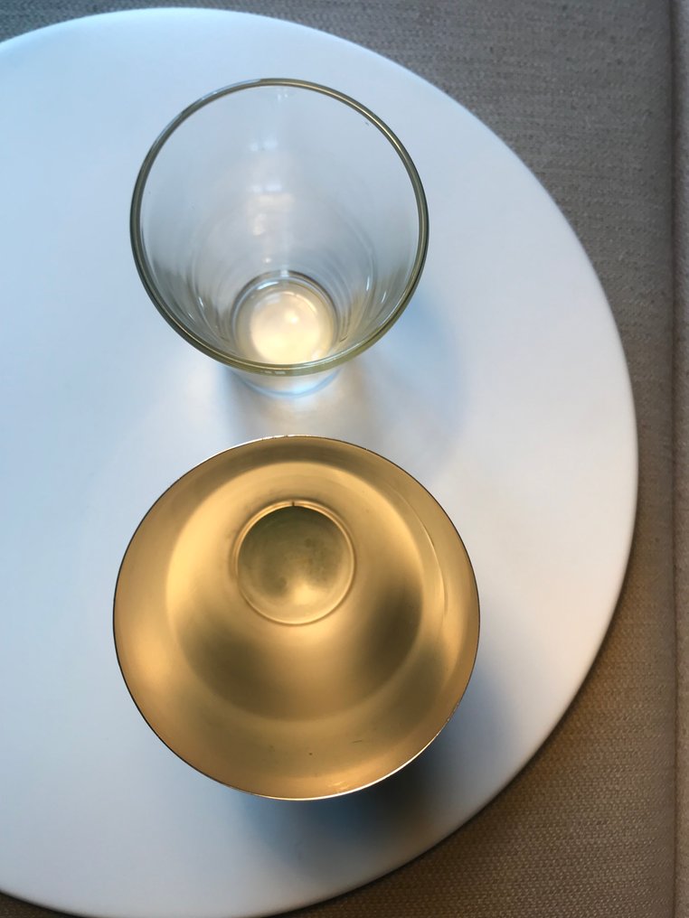 Alessi - Ettore Sottsass - Cocktail shaker -  5050 - Steel, Glass - Boston #4.3