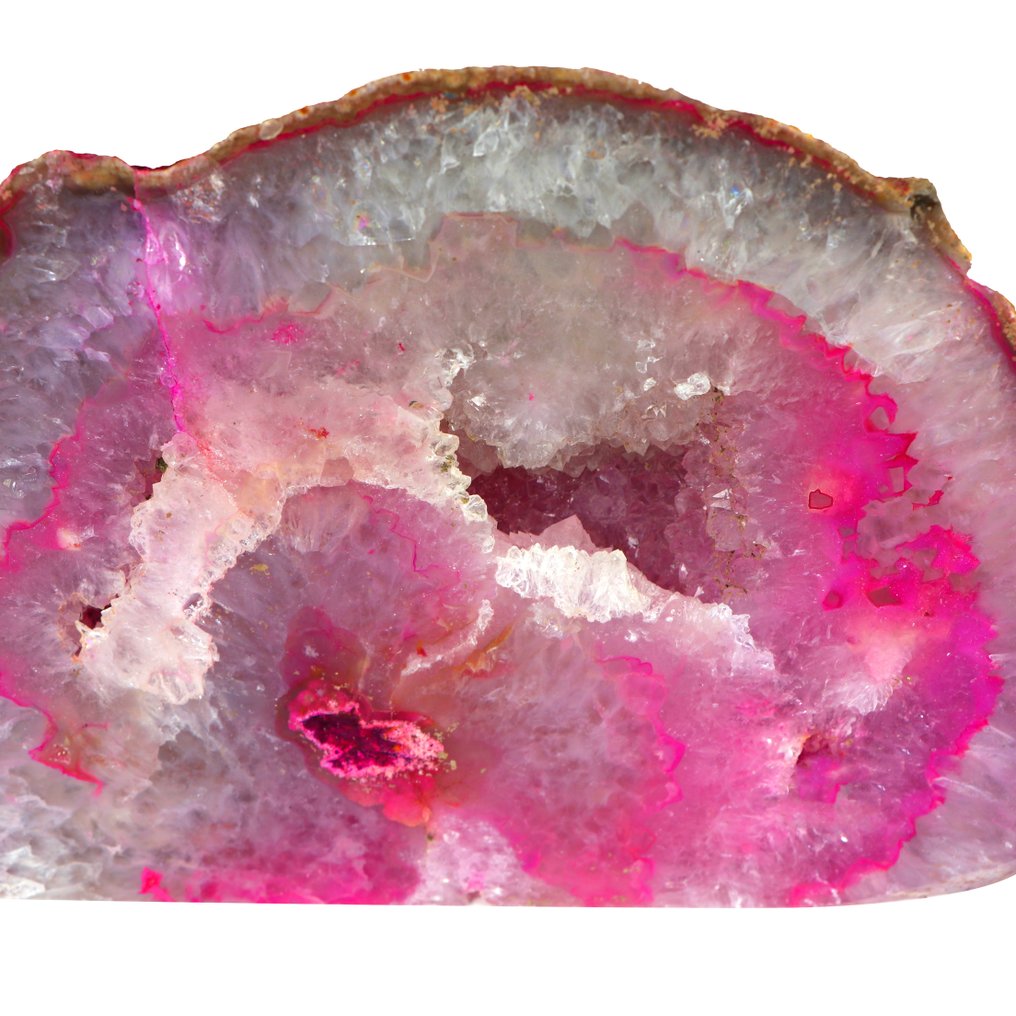 无底价 - 鲜艳粉色玛瑙 XL Geode - 13x12x6 厘米- 2.6 kg #2.1