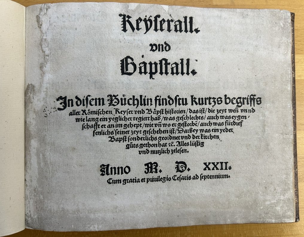 Jakob Mennel - Keyserall und Bäpstall. Erste und einzige Ausgabe - 1522 #1.0