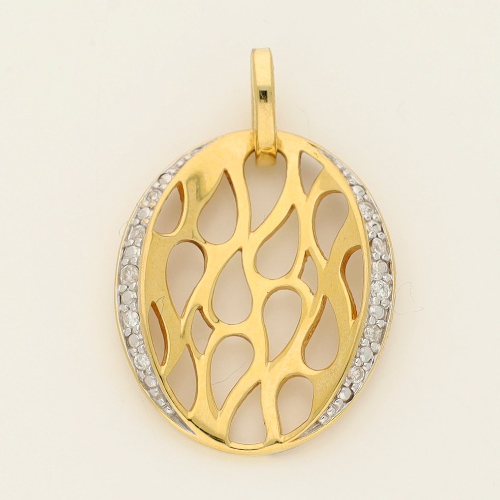 Pendentif - 18 carats Or jaune -  0.06ct. tw. Diamant (Naturelle)  #1.0