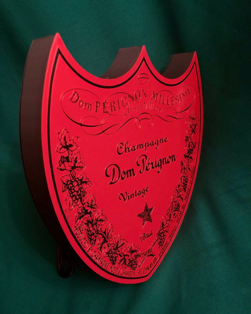 Tribute to Dom Perignon Champagne , dark red label - Publicitate pentru baruri - Semn publicitar iluminat - plastic dur #2.1