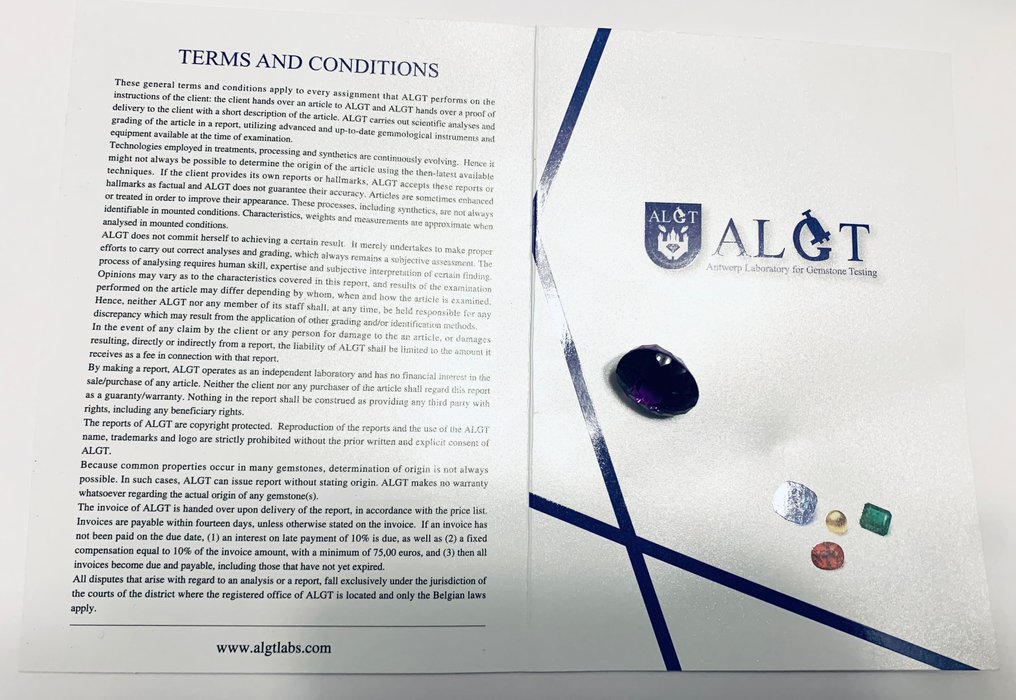 No Reserve Price - 1 pcs Purple, Violet Amethyst - 24.86 ct - Antwerp Laboratory for Gemstone Testing (ALGT) #2.1