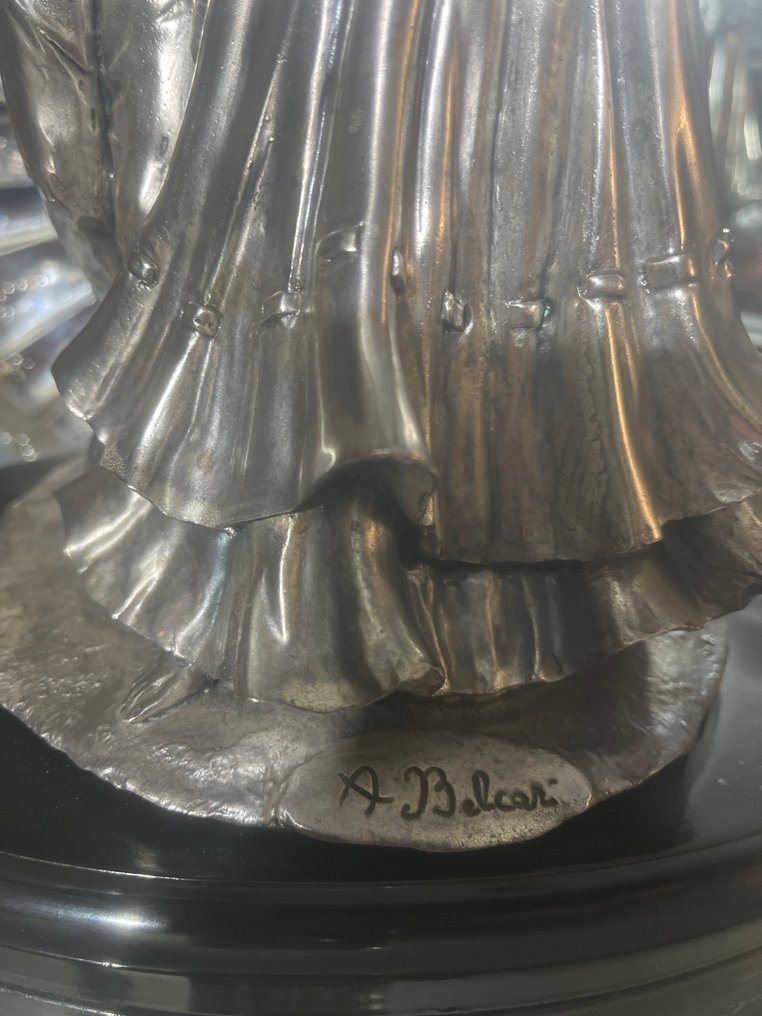 Brunel - A. Belcari - Άγαλμα, Dansend paar - 32 cm - .925 silver - 1972 #1.0