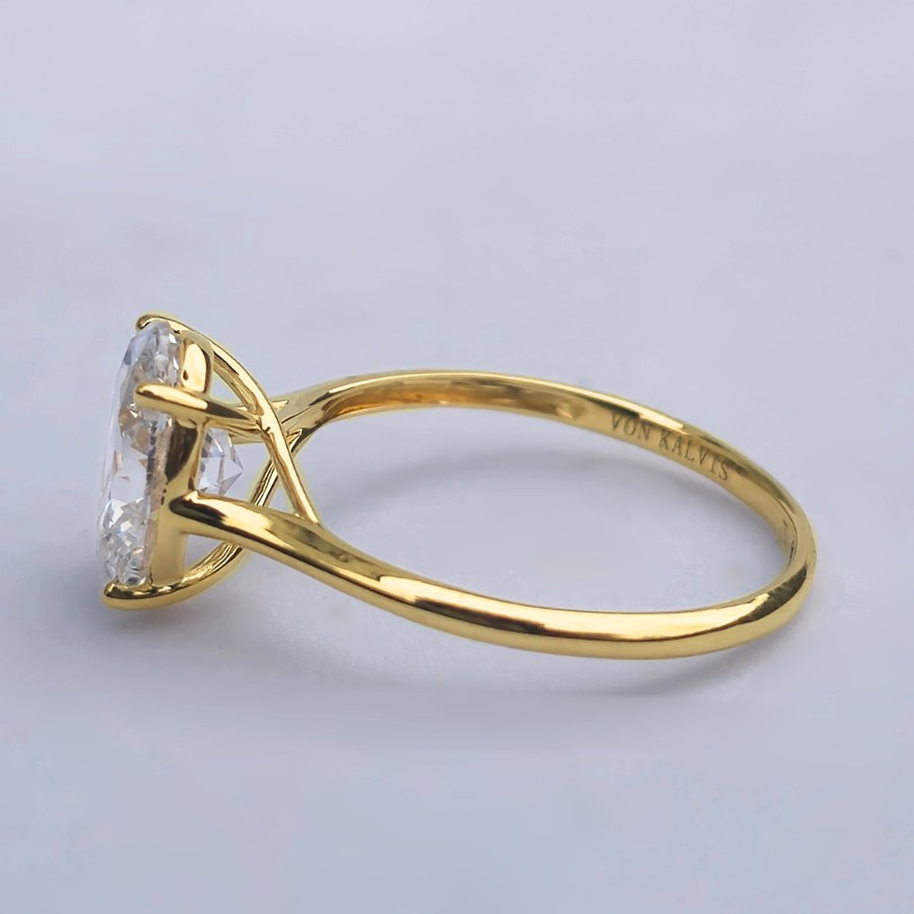 Bague - 14 carats Or jaune - 2.01ct. tw. Diamant (Cultivé en laboratoire) - CERTIFIÉ #3.2