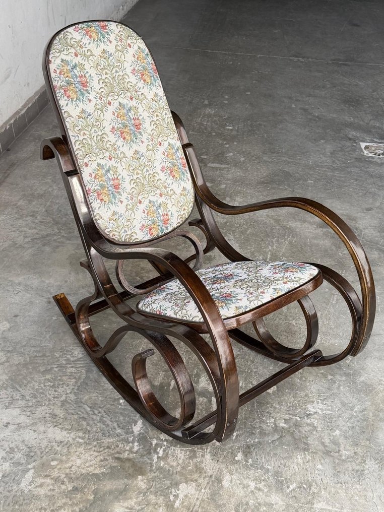 stile thonet - Cadeira de baloiço - Madeira, Têxtil - Dondolo #1.0