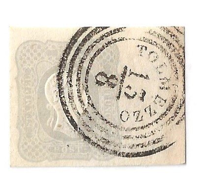 Αρχαία κράτη Ιταλίας - Lombardo Veneto 1861/1861 - Λομβάρντο Βενετία, 1861, 1,05 δευτερόλεπτα ανά εφημερίδα. Γκρι, περίγραμμα φύλλου. Πιστοποιητικό - Sassone 10e #1.0