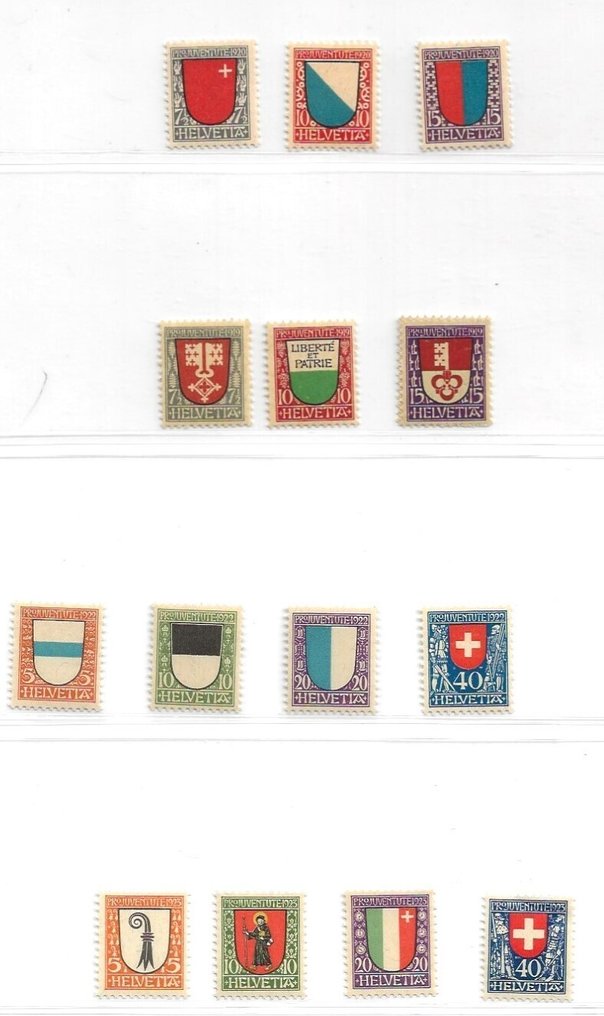 Ελβετία 1909/1957 - Σπάνιο σύνολο P/A, Υπηρεσίες, P/Κανονική κάρτα με σπάνιες φραγκοφωλιές της εποχής. - Unificato #1.0