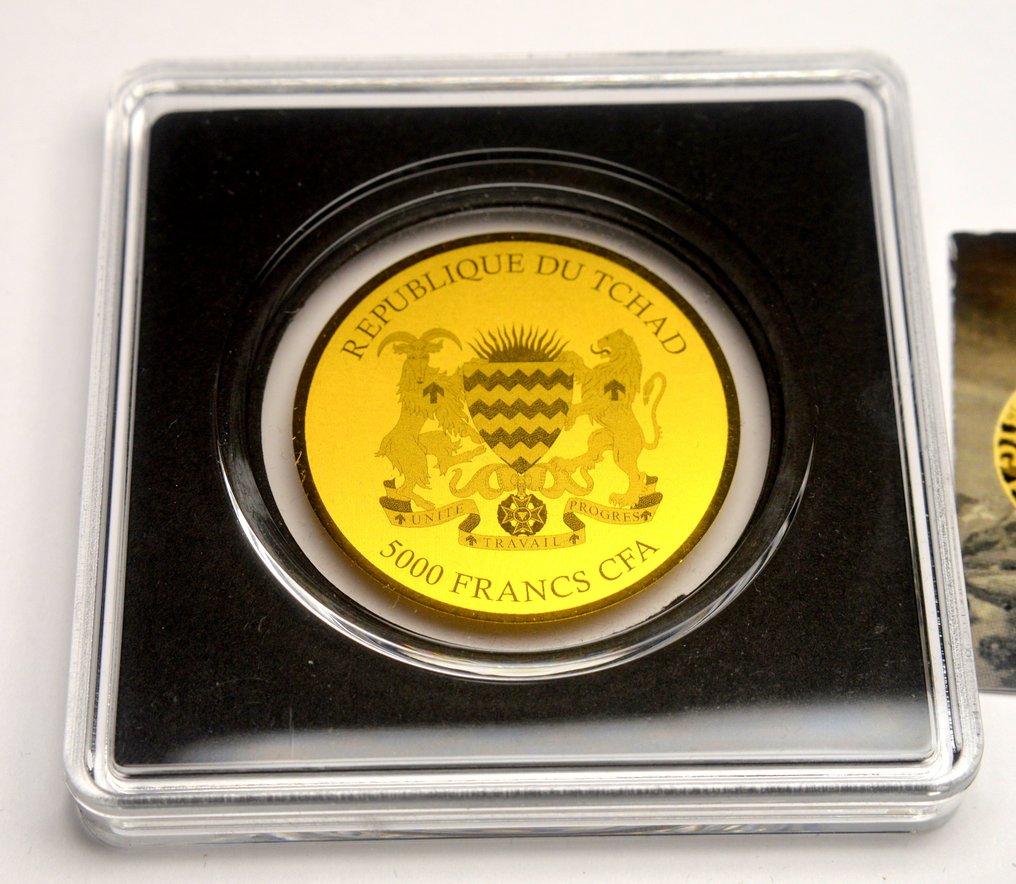 Chade. 5000 Francs 2020 Big Five - Elk Animal - 1/200oz (.999) (Sem preço de reserva) #3.2