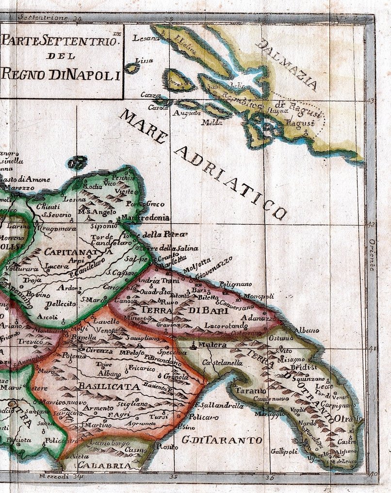 Italy - Campania, Basilicata, Puglia, Abruzzo, Molise; D. Terres - Parte Septentrio. del Regno di Napoli - 1791 #2.1