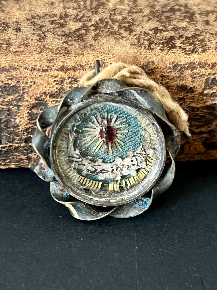  Λειψανοθήκη - Alloy, Γυαλί, Textile - 1850-1900 - Άγιο αγκάθι του στεφανιού του Ιησού Χριστού  #1.0