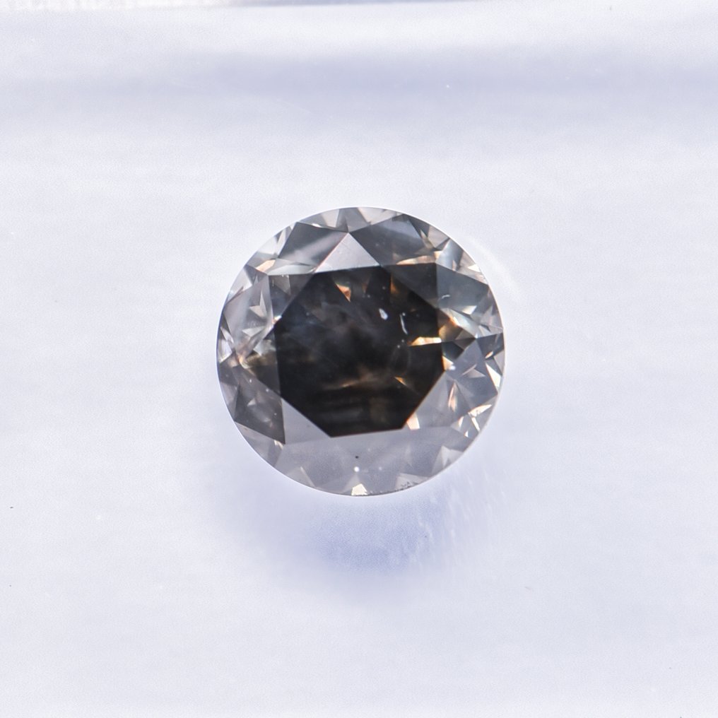 没有保留价 - 1 pcs 钻石 (天然色彩的) - 1.01 ct - 圆形 - Fancy deep 稍帶綠色的 灰色 - SI2 微内含二级 - 国际宝石研究院(IGI) - VG #1.0