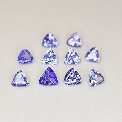 χωρίς τιμή ασφαλείας - 10 pcs Μπλε, Βιολετί Τανζανίτης - 2.26 ct - Antwerp Laboratory for Gemstone Testing (ALGT) #2.1