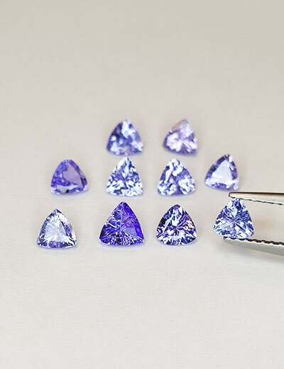 χωρίς τιμή ασφαλείας - 10 pcs Μπλε, Βιολετί Τανζανίτης - 2.26 ct - Antwerp Laboratory for Gemstone Testing (ALGT) #1.0