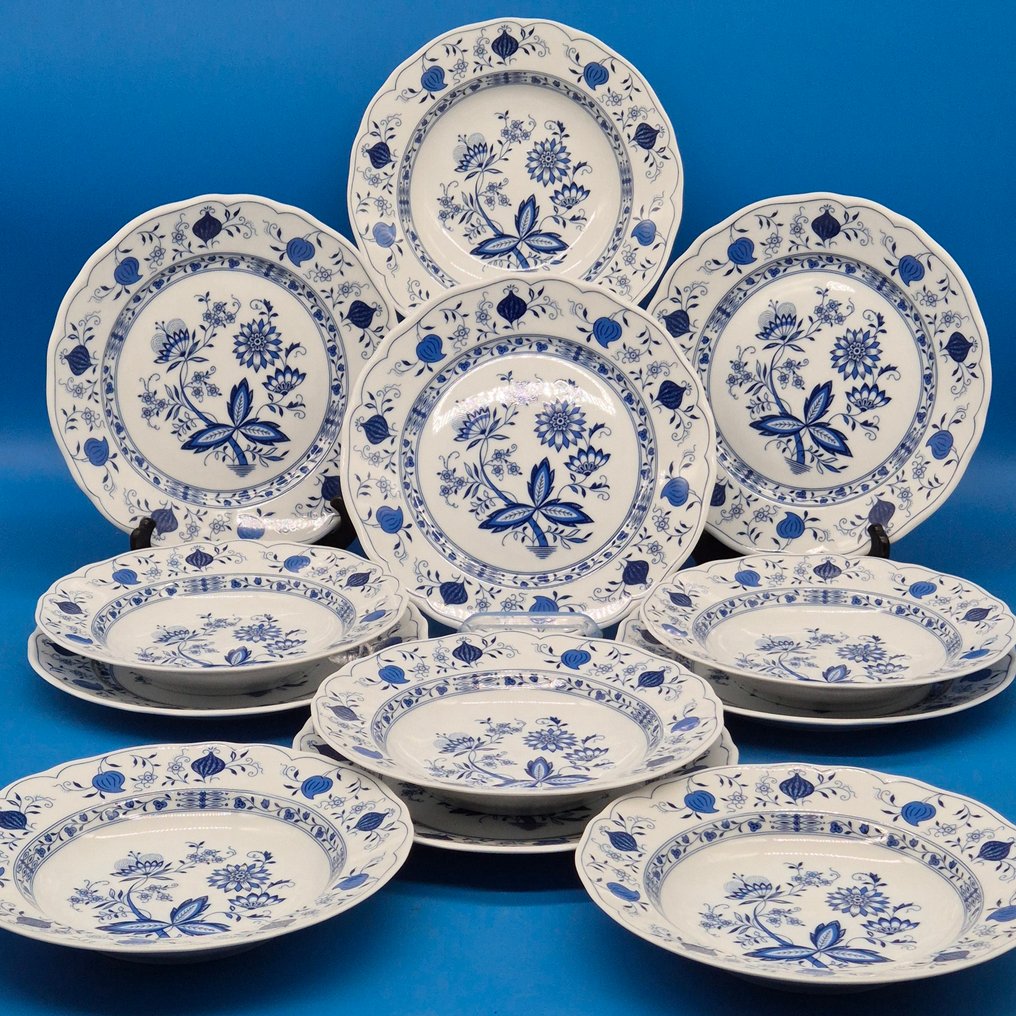 Σετ δείπνου - Porzellan „Form Marienbad – Ingres Weiß“ – Speiseservice, Blau-Weiß-Dekor - Πορσελάνη #1.0