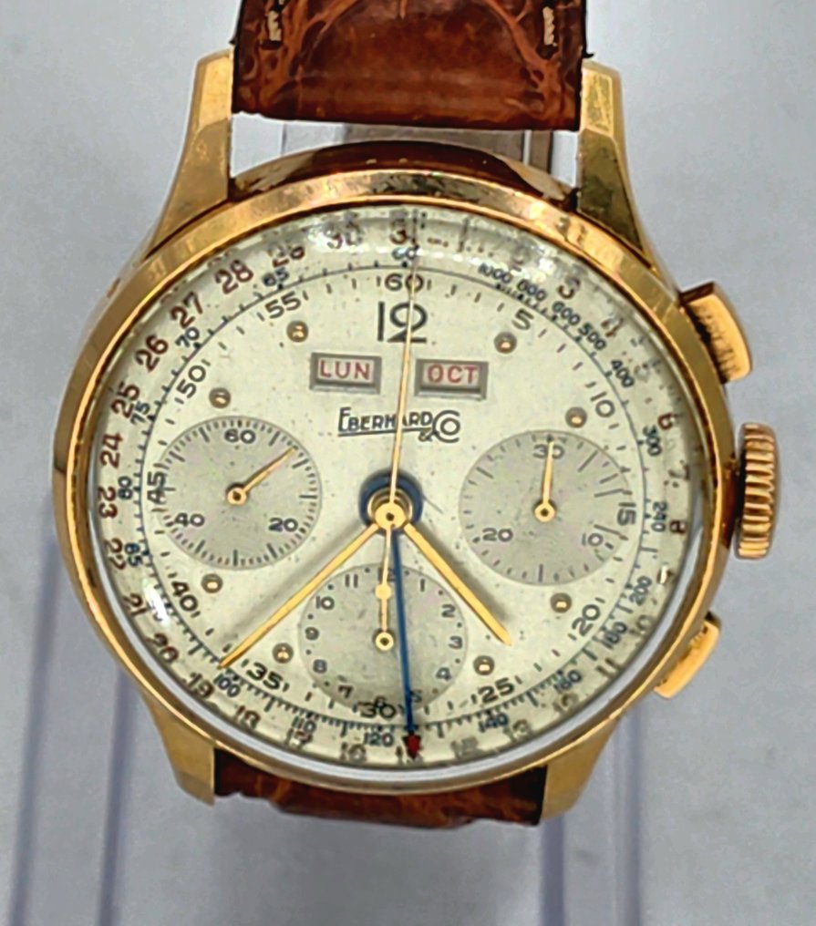Eberhard & Co - 18kt. Gold Chronograph - Kalender - Kaliber Valjoux - Schweiz um 1950 - Men - 1950 #1.0