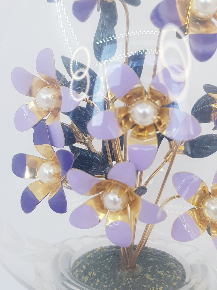 法贝热鸡蛋 - 《紫色花束》由Fabergé/Franklin Mint出品 - 水晶, 镀金 #2.1