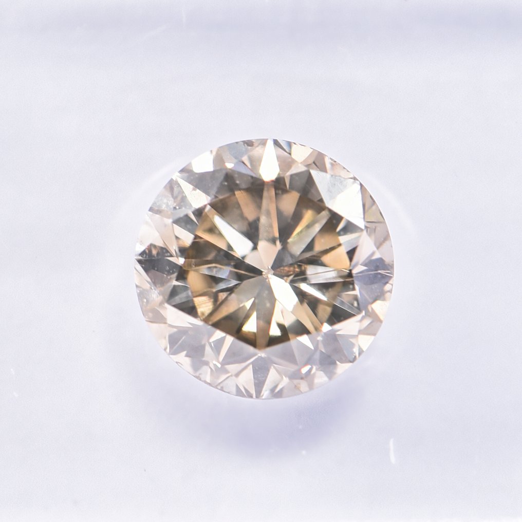 χωρίς τιμή ασφαλείας - 1 pcs Διαμάντι (Φυσικού χρώματος) - 1.54 ct - Στρογγυλό - Fancy Γκριζωπό, Καφετί Κίτρινο - SI2 - International Gemological Institute (IGI) - ΒΓ #3.2