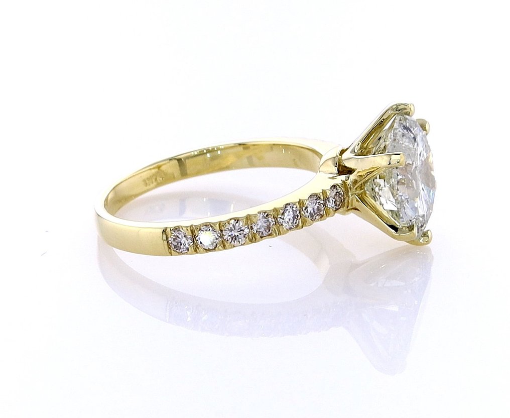 Sormus - 14 kt. Keltakulta -  3.42ct. tw. Timantti (Luonnonvärinen) - Timantti #4.3