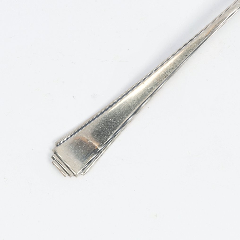 Lutz & Weiß model Pyramid - Art-Deco (grote) koffielepel / IJslepel - Łyżka (12) - Srebro pr. 800 #4.3