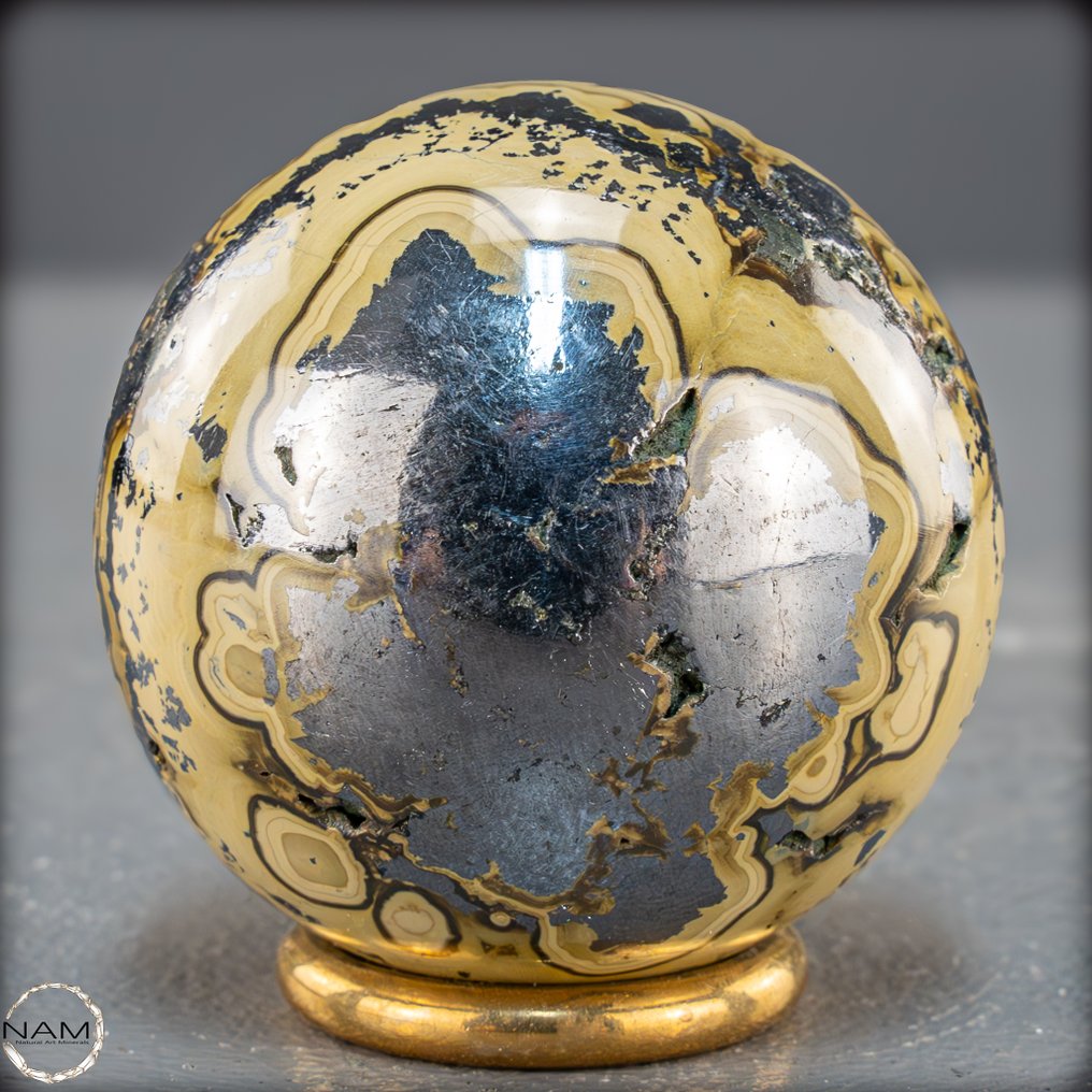 Sfera estremamente rara AAA+++ di sphalerite, galena, wurtzite e marcasite proveniente dalla Sfera- 253.17 g #4.3