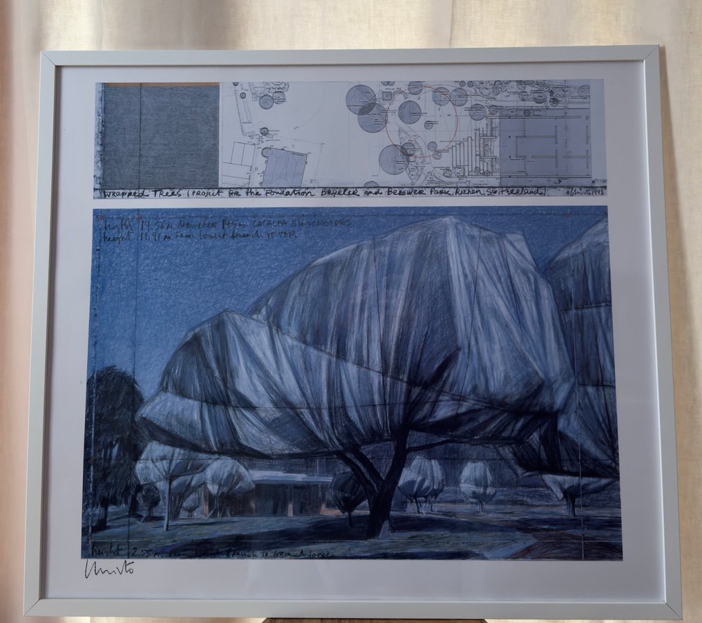 Christo (1935-2020) - Wrapped Trees I, hand signed #1.0