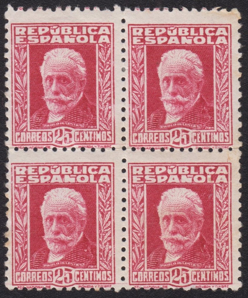 西班牙 1932 - 人物。25 分，胭脂红。 - Edifil 667 B4 #1.0