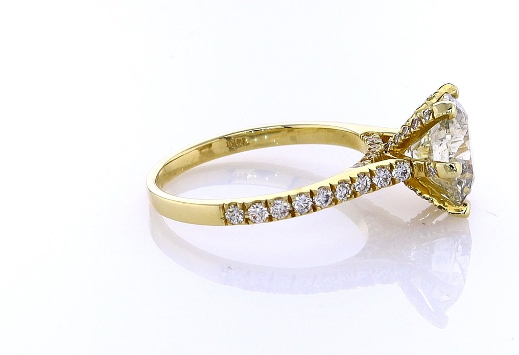 戒指 - 14 克拉 黃金 - 3.29ct. tw. 鉆石 (天然彩色) - 鉆石 #3.2
