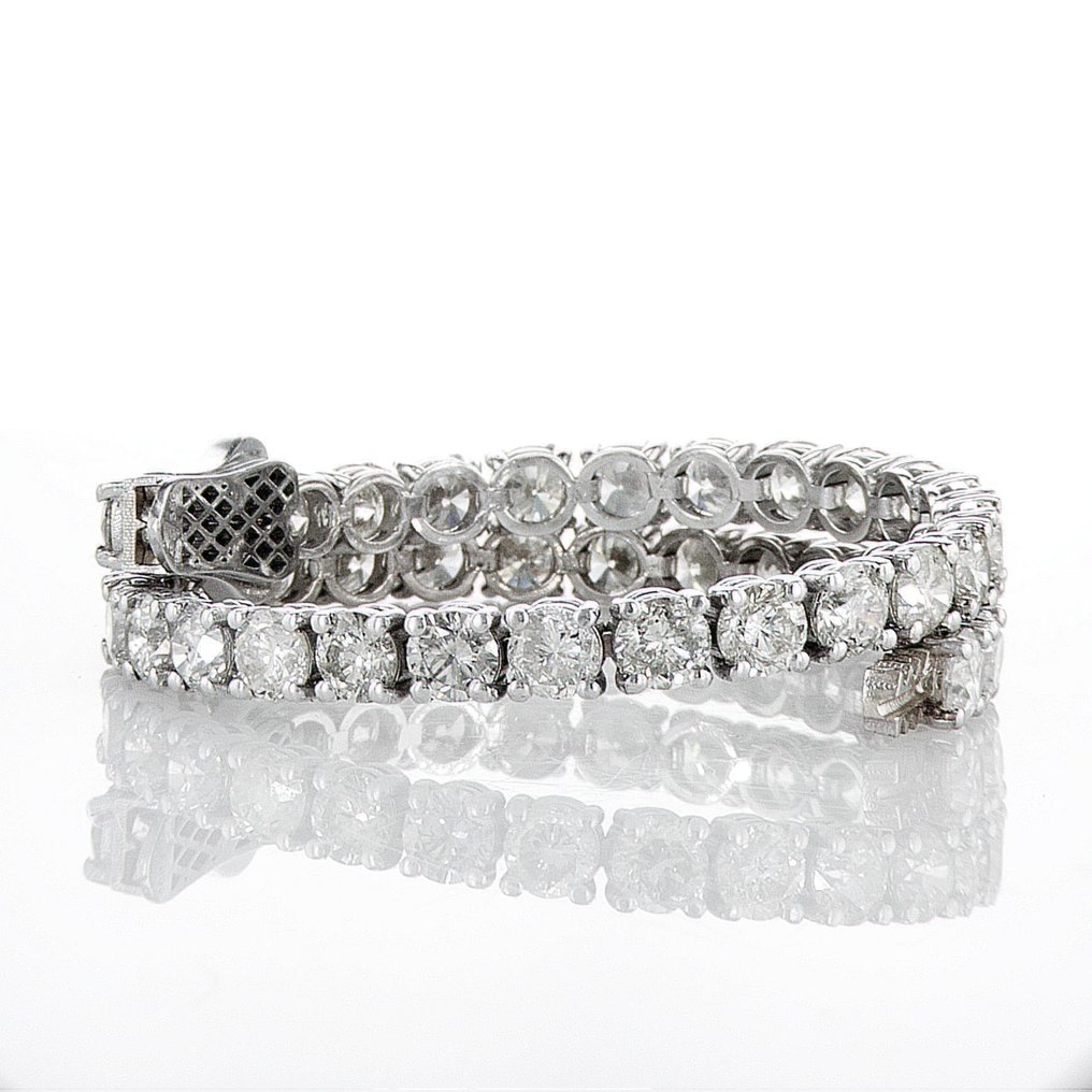 Nincs minimálár - Karkötő - 14 kt. Fehér arany - 8.44ct. tw. Gyémánt (Természetes) - D-I COLOR SI1-I1 #3.2