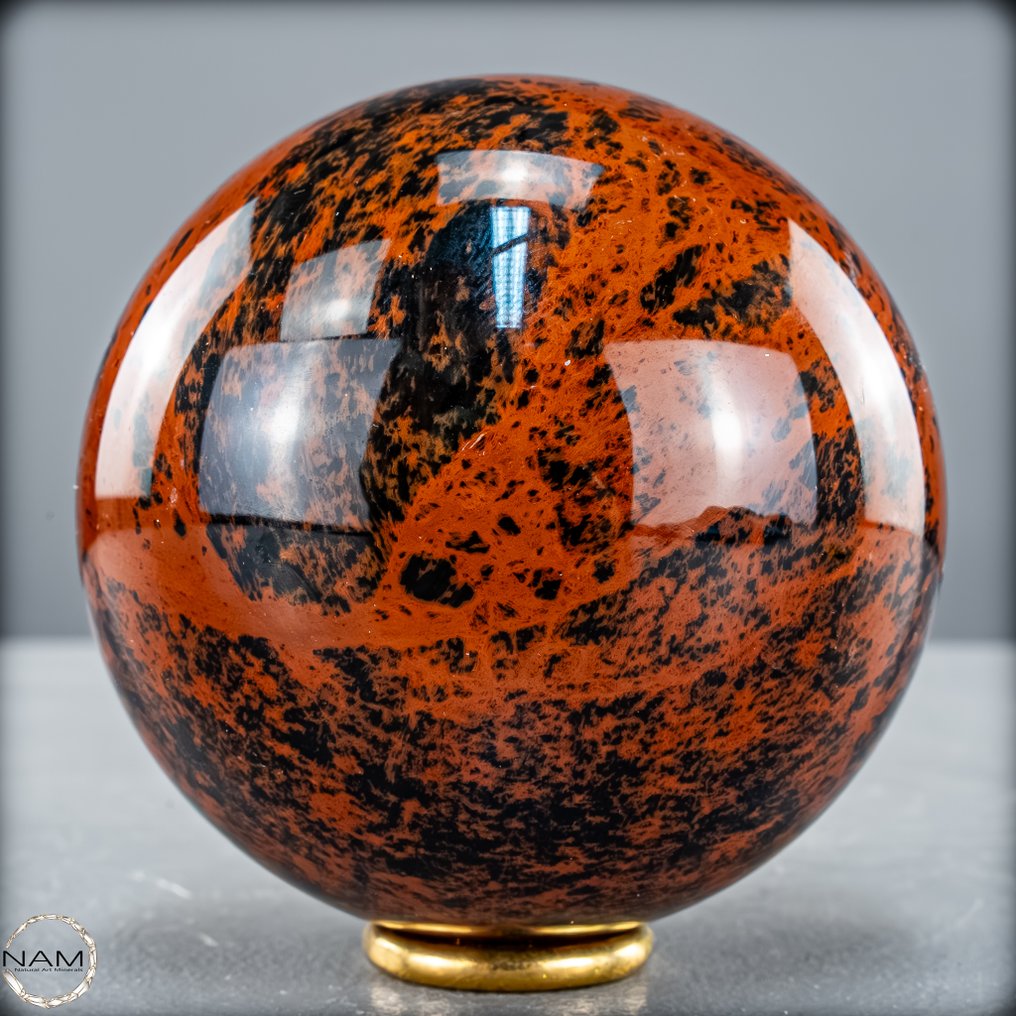 Meget sjælden mahogni-obsidian Sphere, fra Mexico- 621.41 g #1.0