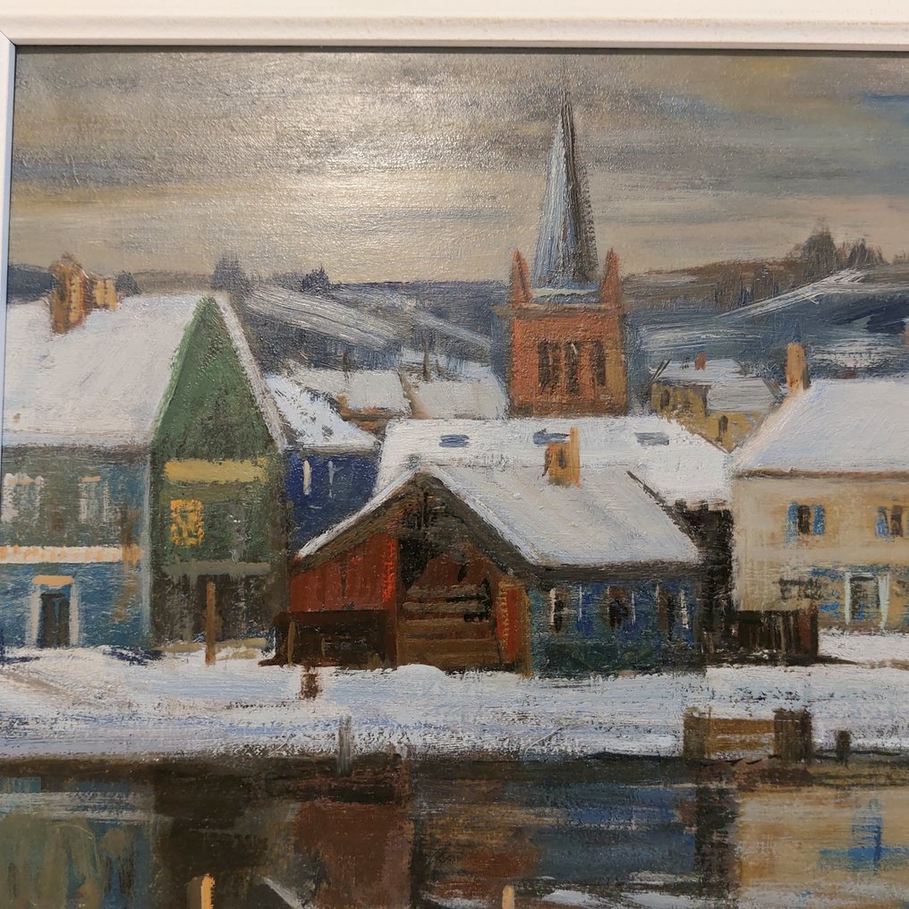 Umberto Montini (1897-1978) - Citta' olandese con canale #1.0