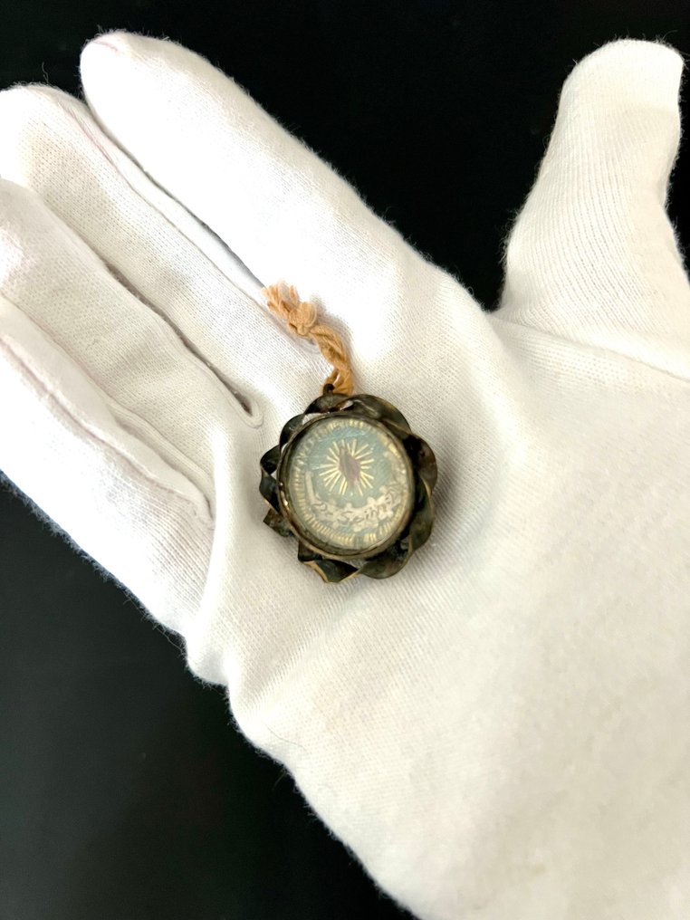  Λειψανοθήκη - Alloy, Γυαλί, Textile - 1850-1900 - Άγιο αγκάθι του στεφανιού του Ιησού Χριστού  #4.3