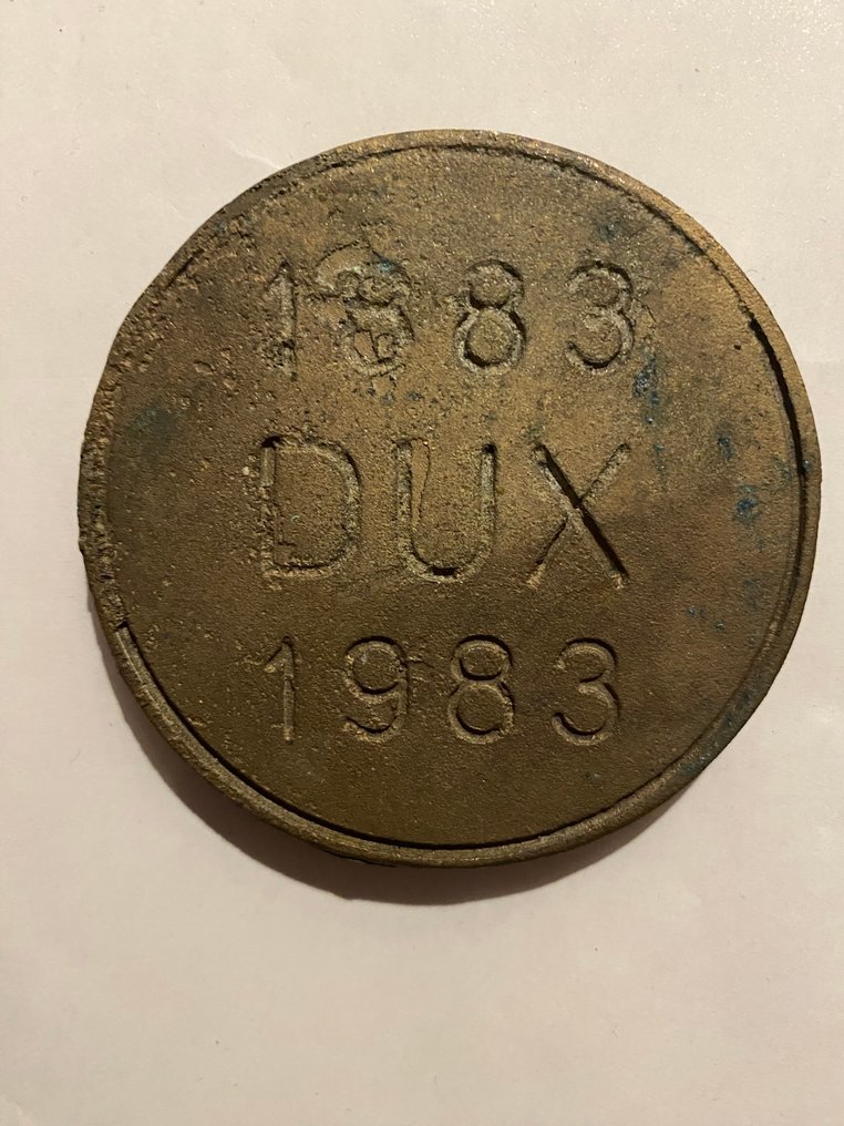 Ιταλία - Στρατιωτικό μετάλλιο - Φασισμός - Επετειακό μετάλλιο και καρφίτσα για τα εκατό χρόνια Μουσολίνι και καρτ ποστάλ με φράσεις #3.2