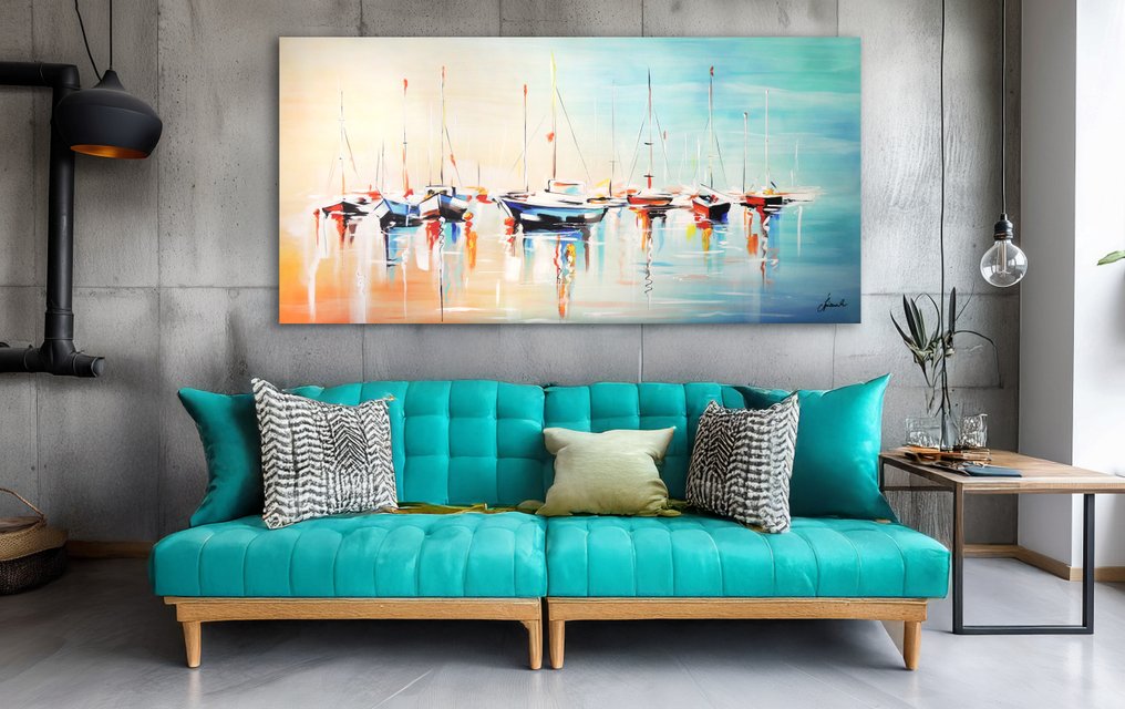 Monika Spiewak - Regatta - XXL - Oil Painting Stretched On The Frame - Ready To Hang - 1/1 Unique Piece #1.0