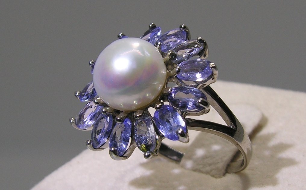 Tanzanit gyűrű - Magasság: 30.6 mm - Szélesség: 20.8 mm- 5.7 g - (1) #4.3