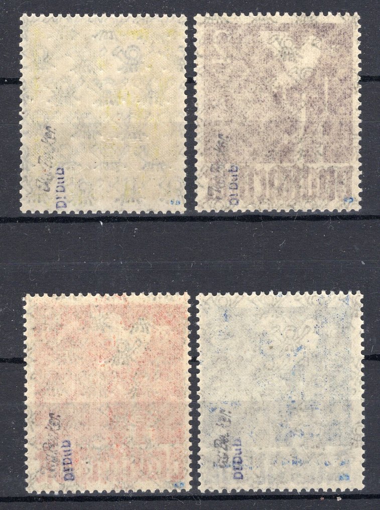 同盟國軍事佔領-德國(英美區) 1948 - 网印在和平鸽上,附有证明 - Michel A I/II - A IV/II #2.1