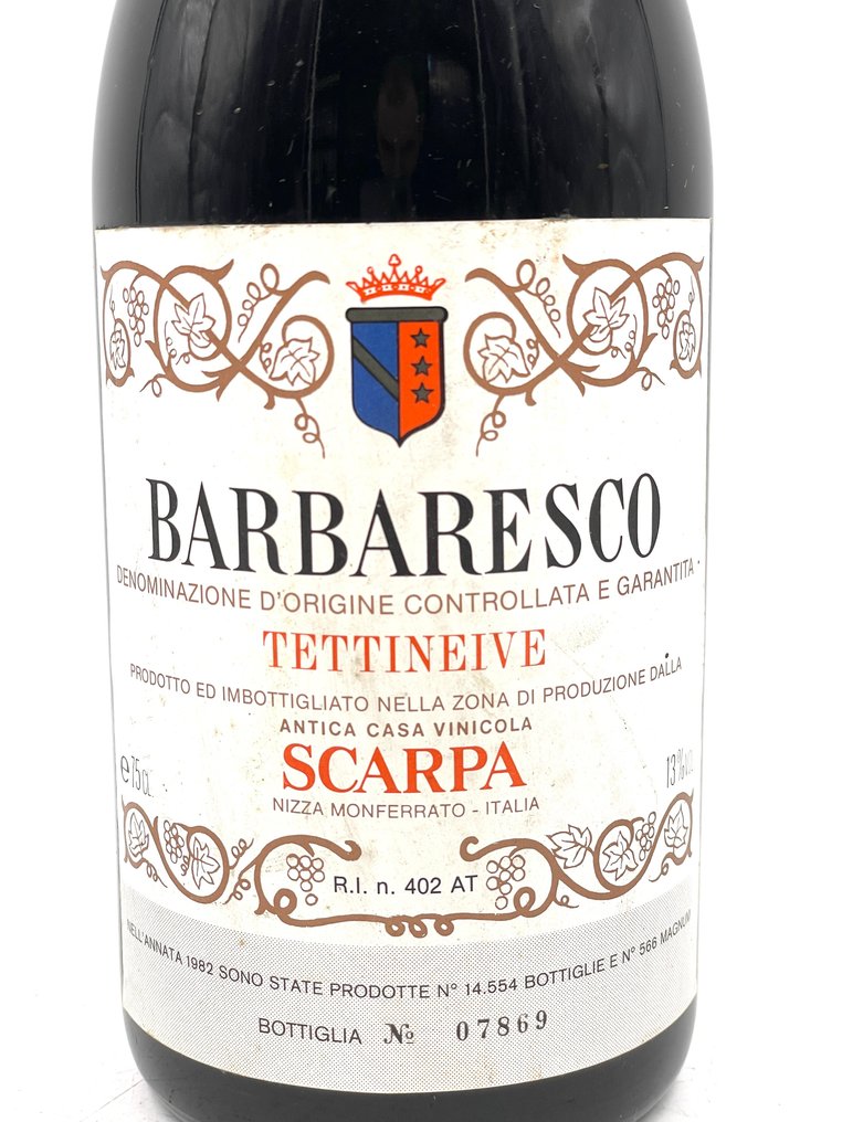 1982 Scarpa, Tettineive - Barbaresco Riserva - 1 Pullot (0.7 L) #2.1