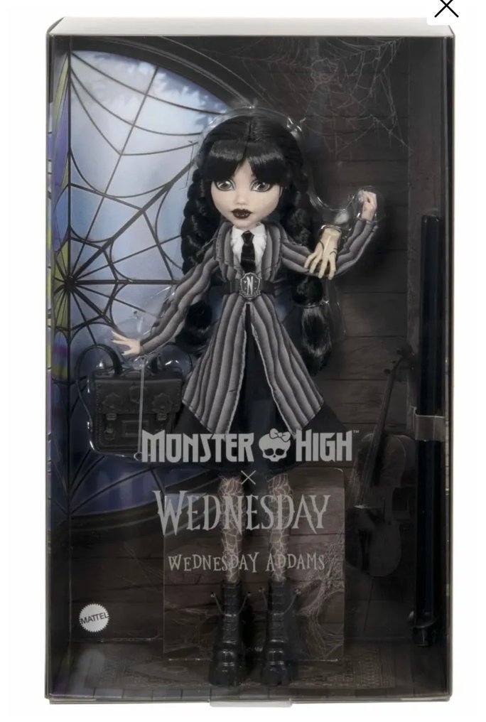 Mattel - Dukke Monster High Wednesday Addams - Kina #1.0